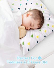 img 3 attached to 👶 2-Pack Toddler Pillow with Pillowcase - Soft Cotton Baby Pillows for Sleeping, Ideal for Toddlers & Kids - Machine Washable, 13X18 Size - Perfect for Boys and Girls