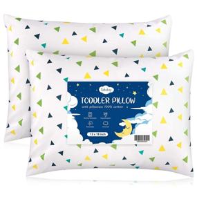 img 4 attached to 👶 2-Pack Toddler Pillow with Pillowcase - Soft Cotton Baby Pillows for Sleeping, Ideal for Toddlers & Kids - Machine Washable, 13X18 Size - Perfect for Boys and Girls