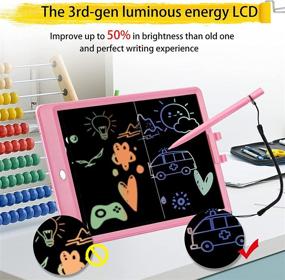 img 3 attached to 🎨 TOPJUM LCD Writing Tablet: 10inch Color Doodle Board for Girls - Reusable & Erasable Drawing Pad, Educational & Learning Toy for 3–7 Years Old Kids