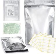 🔒 50-pack double zipper mylar bags bundle - 1qt extra thick 9.85mil (7x10") with 400cc oxygen absorbers & labels | ideal for long term food storage | convenient top load, heat sealable, food grade, reusable логотип