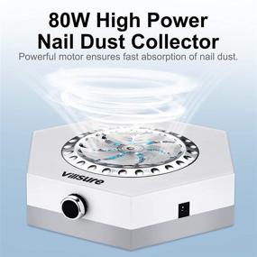 img 3 attached to 🔴 Villsure Nail Dust Collector: 80W высокая мощность пылесос для салона и дома - профессиональный вентилятор для сосания ногтей из акрила, полигеля и пудры для дип-покрытий