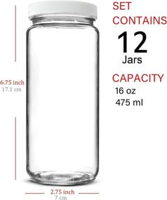 img 3 attached to Bedoo 12 Pack Glass Juicing Bottles Jars 16 oz: The Ultimate Solution for Glass Juice and Water Bottles, Reusable and Leak-Proof with Plastic Airtight Lids