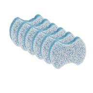 👣 spongeables pedi-scrub foot buffer with heel buffer and pedicure oil - 5+ washes, clean & fresh scent, pack of 6 - blue, 3x2.25x0.44 inch logo