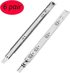 img 3 attached to 🗄️ Set of Six 16-Inch Heavy Duty Drawer Slides with Lubricated Steel Ball Bearings, Full Extension