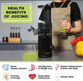 img 3 attached to Blamdoil Compact Slow Juicer: High Nutrient Masticating Extractor for Fruits & Vegetables | BPA-Free, Easy to Clean | USB Rechargeable - Black