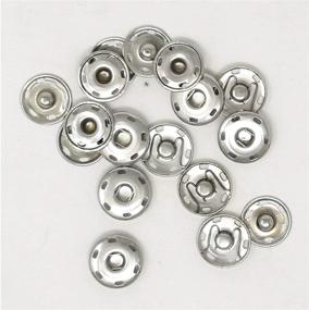 img 2 attached to 🧷 50 Silver Sew-on Snap Buttons - Metal Snaps Fasteners Press Studs for Sewing, 3/4" (19mm) Size