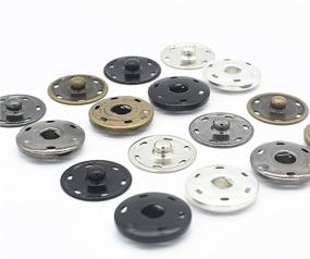 img 1 attached to 🧷 50 Silver Sew-on Snap Buttons - Metal Snaps Fasteners Press Studs for Sewing, 3/4" (19mm) Size