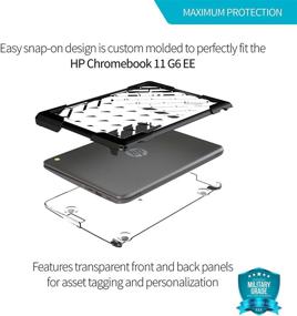 img 2 attached to 🎒 Gumdrop BumpTech Case for HP 11 G6 Chromebook Laptop - Black, Rugged, Shock Absorbing, Extreme Drop Protection - Ideal for K-12 Students, Teachers, Kids