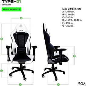 img 2 attached to 🪑 EGA Big and Tall Gaming Chair: Removable Lumbar Support, Metal Base, Ergonomic Design - High Back PU Leather Office Desk Chair with Headrest (White) G1