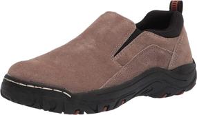 img 4 attached to KHOMBU Mens Laceless Suede Hiking Shoes | Water Resistant Boots for Walking, Hiking, Work | Slip Resistant & Durable | Long-Lasting Taupe