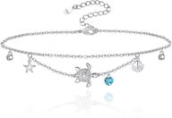 🌙 завораживающий серебристый браслет с луной и звездами из стерлингового серебра 925: регулируемый браслет на пляж - идеальный украшение для женщин и девочек. логотип
