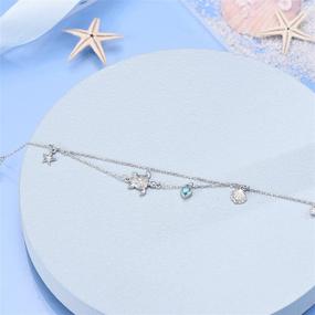 img 1 attached to 🌙 Captivating 925 Sterling Silver Universe Moon and Star Layered Anklet: Adjustable Beach Bracelet - Ideal Dainty Jewelry Gift for Women & Girls