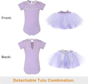 img 3 attached to MdnMd Lace Neck Ballet Dance Leotard 👗 with Removable Skirt for Toddler Girls: Perfect Ballerina Tutu