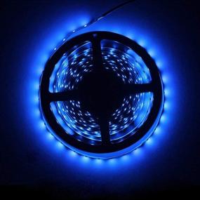 img 4 attached to 💧 Premium Water-Resistant LED Strip Light - 16.4ft/5m, 300 LEDs, 12V Flexible Waterproof Tape (Blue, Cuttable, No Power Adapter)