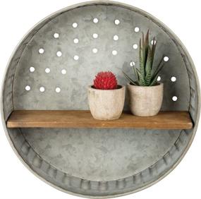 img 2 attached to 🪑 Rustic-Inspired Wall Shelf: Primitives by Kathy 38024- Perfect Combination of Metal and Wood