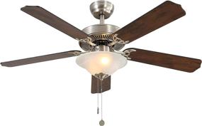 img 4 attached to Vintage Style Ceiling Fan with Lights and Pull Chains Control, 52-Inch, Silent Motor (5 Blades) by warmiplanet