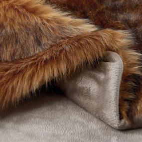 img 2 attached to 🛌 Lavish Home Brown Chinchilla Fur Blanket: Luxurious, Soft, and Hypoallergenic Gift in a Box, 60”x70