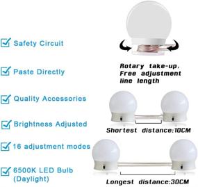 img 3 attached to 💡 SICCOO Makeup Vanity Lights for Mirror - Hollywood Style LED Vanity Mirror Lights with 14 Dimmable Bulbs, USB Cable, White