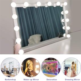 img 2 attached to 💡 SICCOO Makeup Vanity Lights for Mirror - Hollywood Style LED Vanity Mirror Lights with 14 Dimmable Bulbs, USB Cable, White