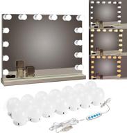 💡 siccoo makeup vanity lights for mirror - hollywood style led vanity mirror lights with 14 dimmable bulbs, usb cable, white логотип