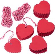 zealor 150 штук красные крафтовые бумажные ярлыки в форме сердца с ниткой для дня матери, дня святого валентина, свадебных вечеринок логотип