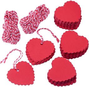 img 4 attached to Zealor 150 Pieces Red Kraft Paper Heart-Shaped Gift Tags with String for Mother's Day, Valentine's Day, Wedding Party Favor