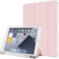 📱 aoub baby pink ipad 6th/5th gen slim smart case with pencil holder - shockproof & translucent tpu cover logo