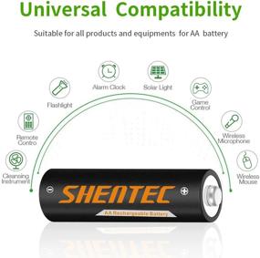 img 1 attached to Shentec 8-Pack 2.5Ah High-Capacity Rechargeable AA 🔋 Batteries Ni-MH with Charger for AA & AAA Batteries