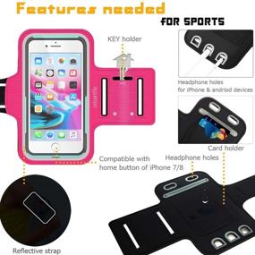 img 3 attached to 📱 Smartlle Sport Armband Running Case for iPhone 8 Plus, 7 Plus, 6s Plus, 6 Plus, Samsung Galaxy S8 Plus, LG - Compatible with Otterbox, Lifeproof & Other Cases - Water Resistant Fitness Gym Workout Case with Key/Card Holder