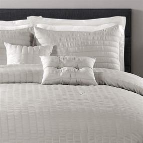 img 3 attached to 🛏️ Lush Décor Farmhouse Seersucker Full/Queen Comforter Set (Light Gray) - 5-Piece Collection for Enhanced SEO