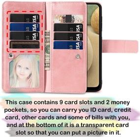 img 1 attached to 🌟 FANUBA Galaxy A12 Wallet Phone Case, Soft PU Leather Magnetic Buttons Wrist Strap Card Holders Shockproof Kickstand Protective [Flip Folio Cover] for Samsung Galaxy A12 - Rose Gold