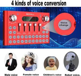 img 2 attached to 🎧 REMALL Podcast Equipment Bundle: V8 Sound Card with Audio Mixer for Streaming, Bluetooth Sound Card for Microphone with Voice Changer Sound Effects Board, Sound Mixer for Streaming, Gaming, Phone, and PC