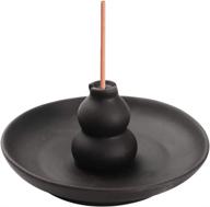 🧘 meditative moments: miupoo brown glazed ceramic gourd incense burner - aesthetic censer for incense lovers логотип