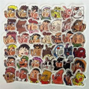 img 4 attached to 🎨 42pcs Cartoon Glass Characters Sticker Set – Cool, Funny Teen Decorations for Laptop, Bike, Guitar, Motorcycle, Luggage, Skateboard – Graffiti Decals!