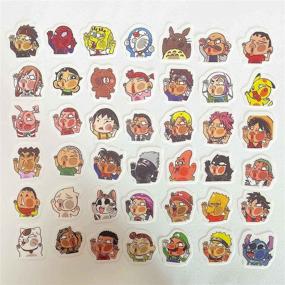 img 2 attached to 🎨 42pcs Cartoon Glass Characters Sticker Set – Cool, Funny Teen Decorations for Laptop, Bike, Guitar, Motorcycle, Luggage, Skateboard – Graffiti Decals!