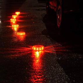 img 1 attached to 🚨 Linkitom 6 Пакет LED дорожного маяка - аварийное мигающее предупреждающее сигнальное освещение с 9 режимами мигания, магнитным основанием и крючком - для грузовиков, транспортных средств и лодок.