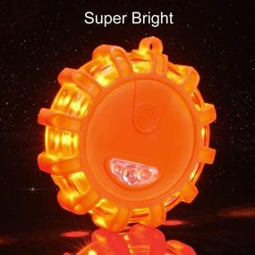 img 2 attached to 🚨 Linkitom 6 Pack LED Road Flare - Emergency Safety Flashing Warning Lights with 9 Flash Modes, Magnetic Base & Hook - for Trucks, Vehicles, and Boats