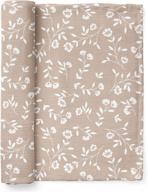 🌸 mini wander muslin swaddle blanket – wild flower (taupe): cute infant newborn essential, trendy receiving blanket & great shower gift for girls logo