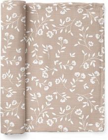 img 3 attached to 🌸 Mini Wander Muslin Swaddle Blanket – Wild Flower (Taupe): Cute Infant Newborn Essential, Trendy Receiving Blanket & Great Shower Gift for Girls