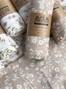 img 2 attached to 🌸 Mini Wander Muslin Swaddle Blanket – Wild Flower (Taupe): Cute Infant Newborn Essential, Trendy Receiving Blanket & Great Shower Gift for Girls