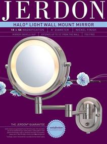 img 3 attached to Enhanced Jerdon HL65N 8-Inch Lighted Wall Mount Makeup Mirror with 5x Magnification, Sleek Nickel Finish