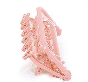 img 2 attached to 🌸 SteelFever Foldable Clip and Drip Hanger: Hanging Drying Rack (Light Pink) - 32 Clips for Efficient Air Drying