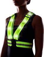 usb rechargeable sj ultra led reflective vest for high visibility safety - ideal for running, cycling, and construction (neon) logo