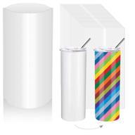 📦 white tumblers packaging & shipping supplies with sublimation shrink sleeves логотип