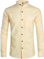 👕 zeroyaa men's clothing: stylish hipster mandarin collar sleeves for shirts". logo