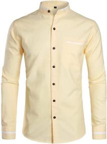 img 4 attached to 👕 ZEROYAA Men's Clothing: Stylish Hipster Mandarin Collar Sleeves for Shirts".