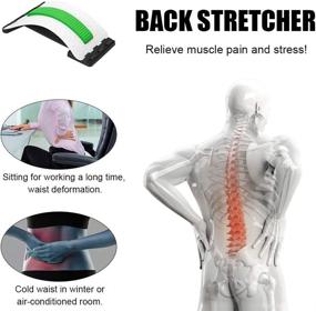 img 3 attached to 🔥 Emoly Back Stretcher - Effective Lower and Upper Back Pain Relief, Lumbar Stretching Tool, Posture Corrector - Support for Office Chair, Upper Back Pain Relief and Stretcher (White/Green)