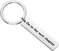 📚 myospark next chapter keychain bookmark: retirement, graduation, divorce, farewell, new job, book lover gift logo