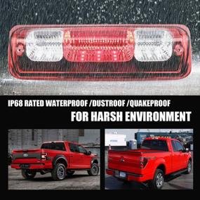 img 3 attached to Улучшенный светодиодный задний тормозной грузовой светильник для Ford F150 04-08, Explorer Sport Trac 07-10 🚦 и Lincoln Mark LT 06-08 - Хромированный корпус с красным объективом.