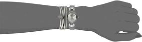 img 1 attached to Наручные часы Anne Klein Women's Silver-Tone Mesh Bracelet Watch and Bangle Set с кристаллами премиум-класса, модель AK/3389SVST